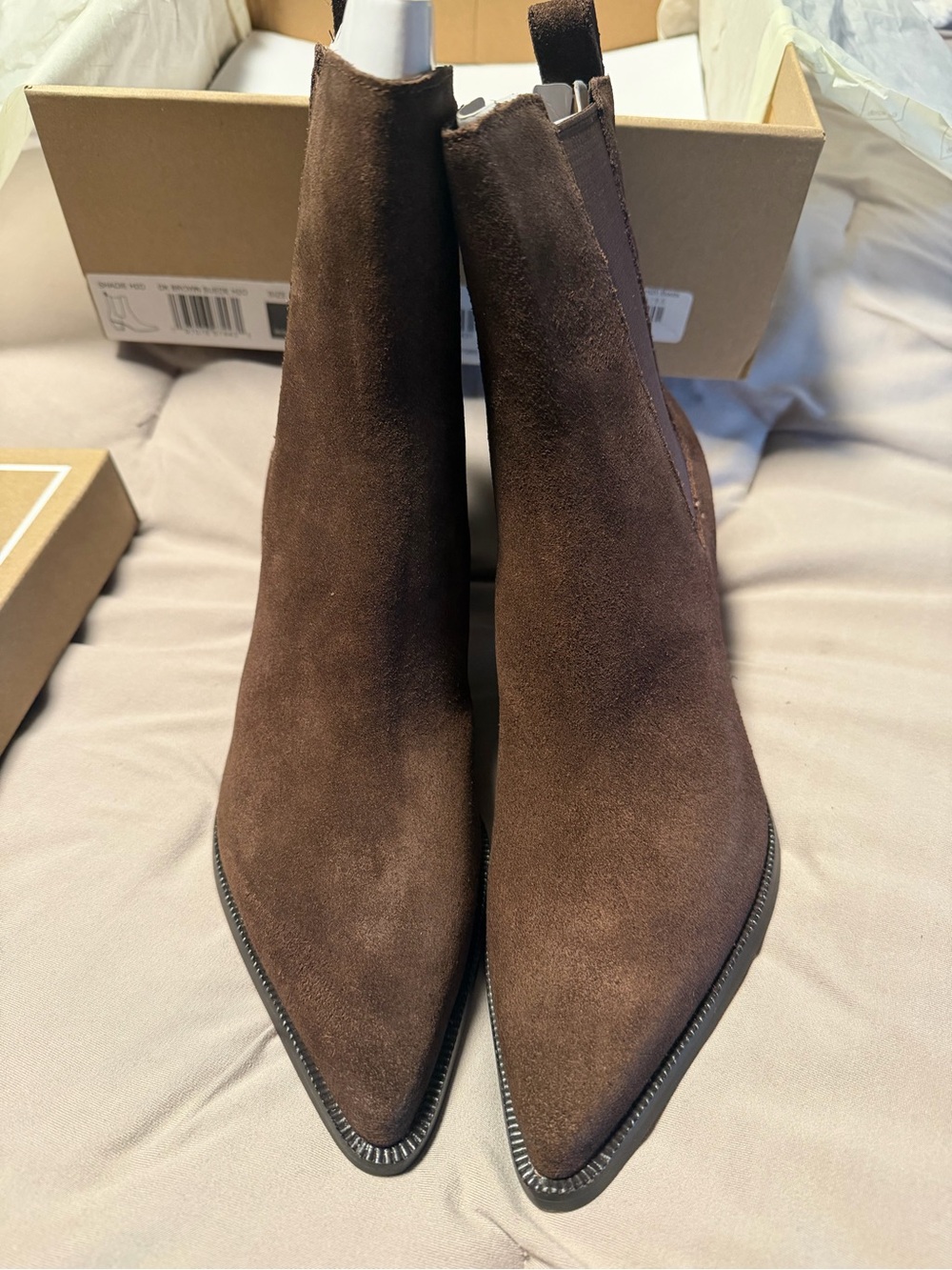 Dolce Vita Dark Brown Pointed Toe Suede Ankle Boots